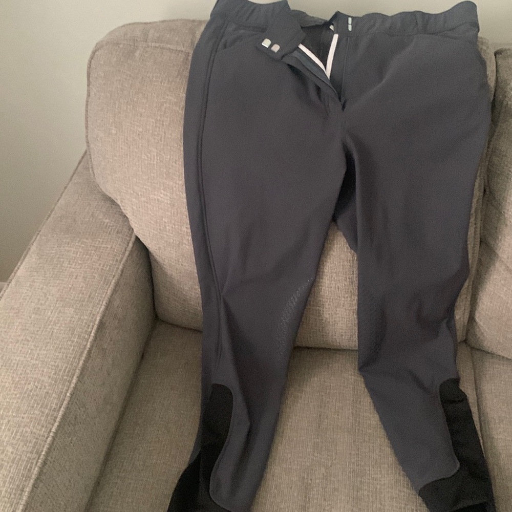 Dover Saddlery horseback riding pants size 34 grey and black